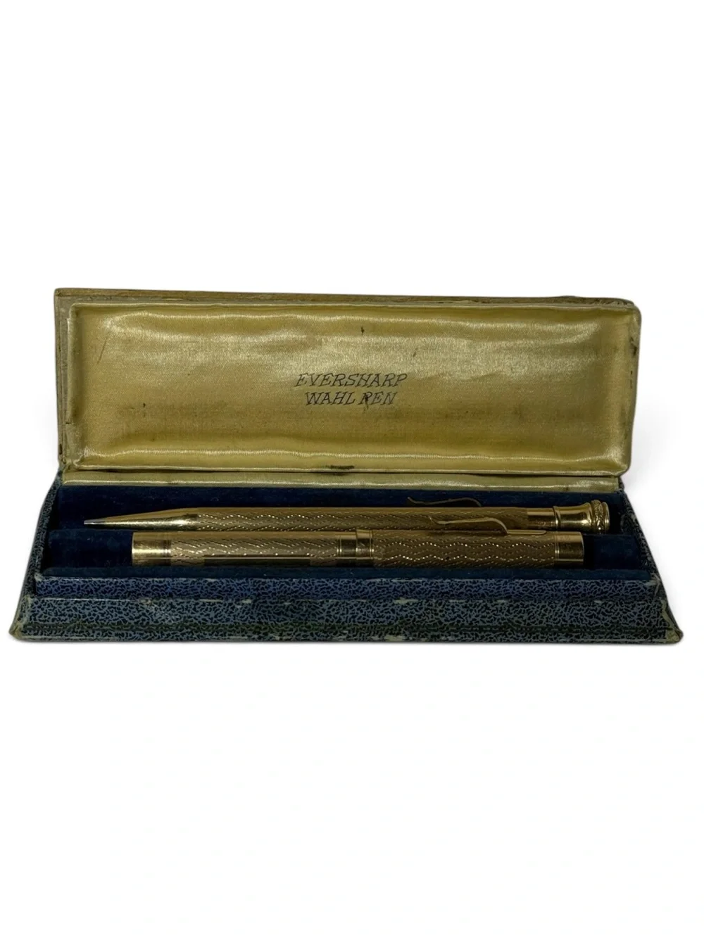 Vintage Wahl Eversharp Gold Filled Fountain Pen Pencil Set 14K Nib Box